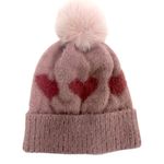 Gorro Infantil de Lana con Corazones y Pompón para Frío