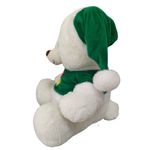 Peluche de Osito Navideño 13 plg para Niños Color Blanco y Traje Verde