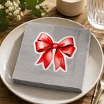 Set de 20 Servilletas de Papel 33 x 33 cm de 3 Capas con Diseño de Moña