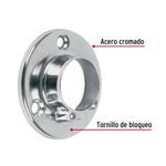 Brida de Acero Cromado para Tubo Redondo de Closet
