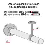 Brida de Acero Cromado para Tubo Redondo de Closet
