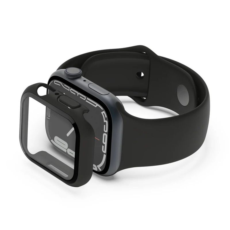 Protector de Pantalla de Vidrio Templado para Apple Watch Serie 7, 8 y 9 Color Negro