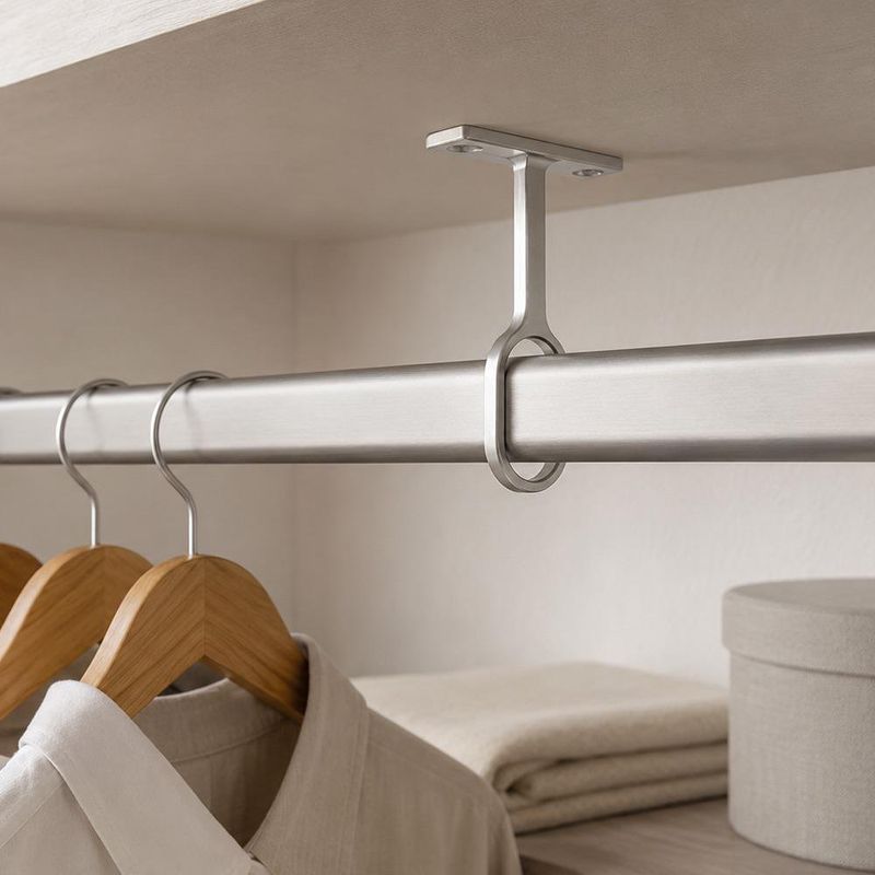 Soporte Central para Tubo Ovalado de Closet