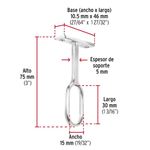 Soporte Central para Tubo Ovalado de Closet