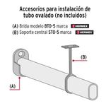 Soporte Central para Tubo Ovalado de Closet