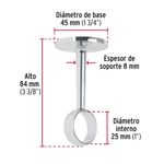 Soporte Central para Tubo Redondo de Closet