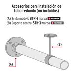 Soporte Central para Tubo Redondo de Closet