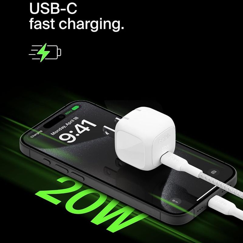 Cubo de Carga BoostCharge USB-C 20 W Color Blanco