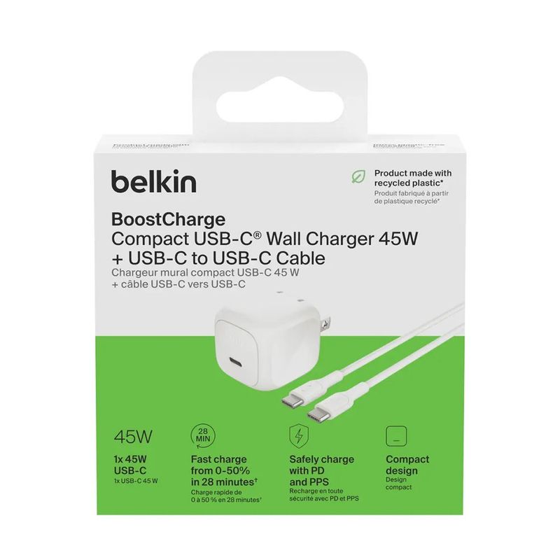 Cargador BoostCharge de 45W con Cable USB-C a USB-C