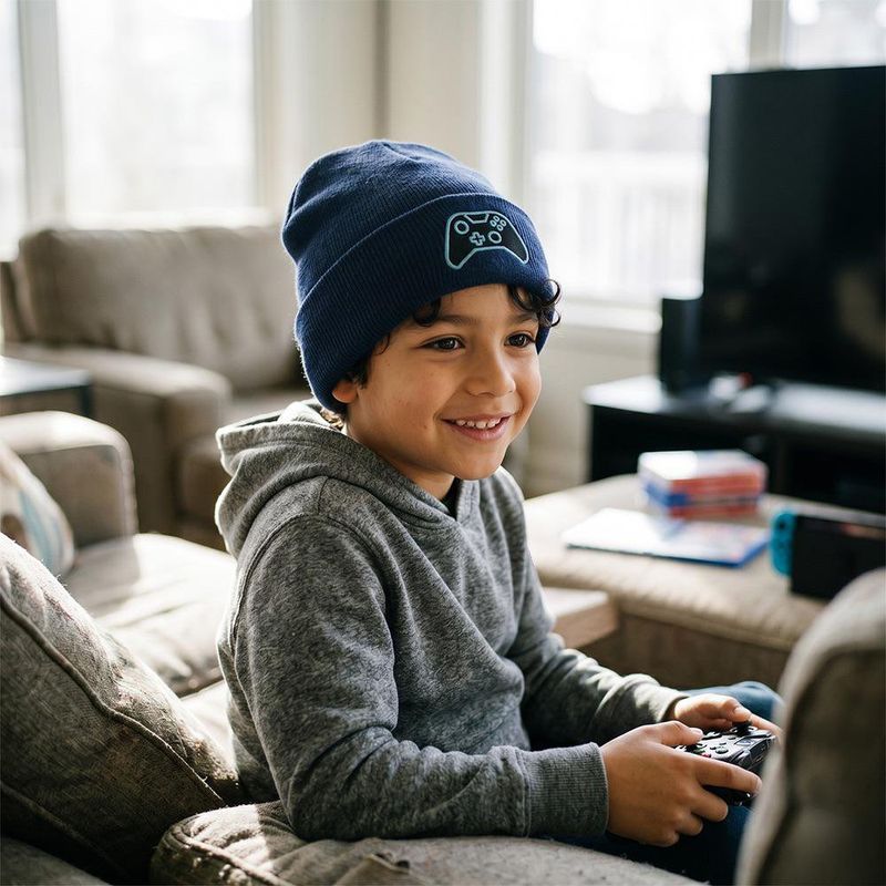 Gorro Infantil Gamer Tejido Doble Capa para Frío