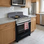 Estufa a Gas de 30 plg de 6 Quemadores con Horno Acero Inoxidable Color Negro