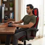 Silla Gamer Reclinable color Negro con Rojo