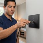 Toma Coaxial Tipo F Nobile para Señal de TV Empotrable Color Negro