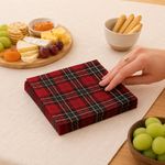 Set de 20 Servilletas Navideñas de 3 Capas 33 x 33 cm Cuadros Rojos y Negros