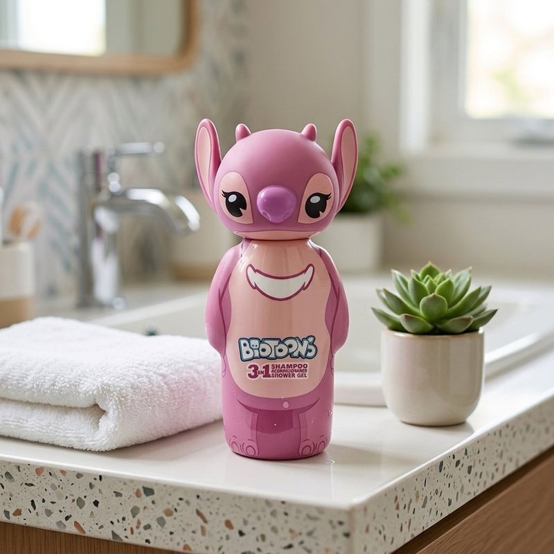 Shampoo 3 en 1 Biotoons Angel de 300 mL para Cabello Infantil Rosado