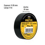 Cinta de Aislar para Instalaciones Eléctricas 19 mm x 9 Metros Color Negro