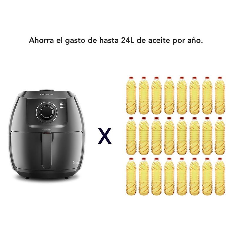 Freidora de Aire con 8 Programas de 5 L Color Negro