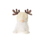 Figura Decorativa Gnomo Navideño de Poliéster 20 x 13 cm Blanco