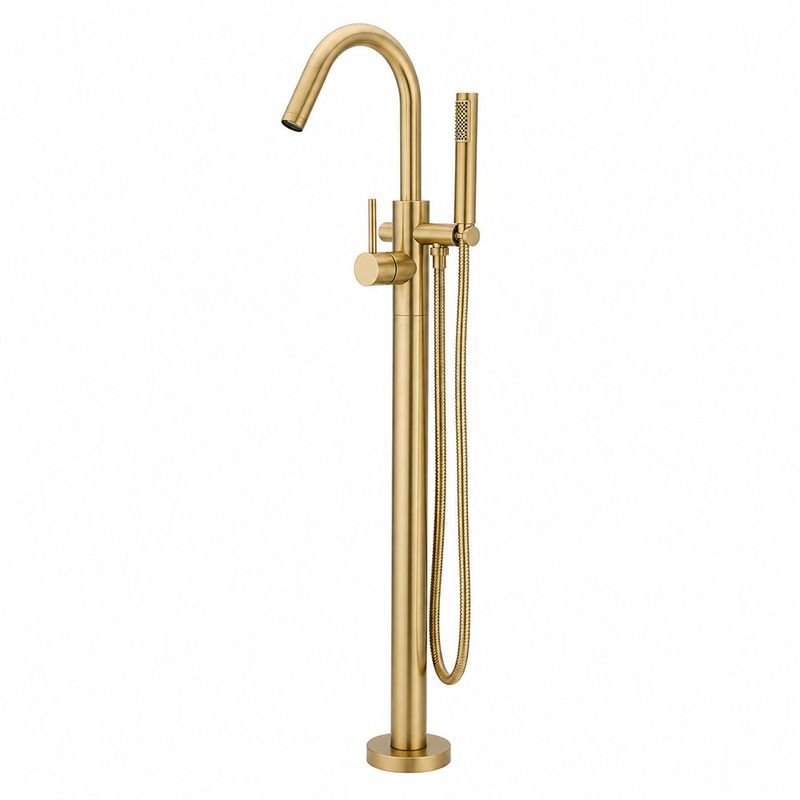 Grifo para Tina Independiente con Monomando Acabado en Dorado Cepillado