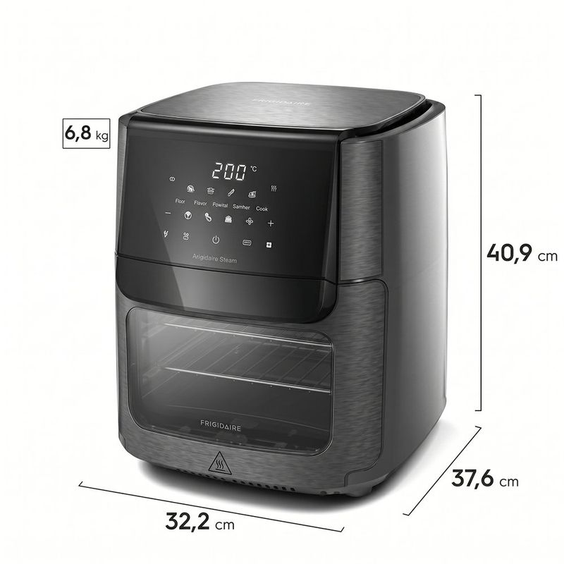 Freidora de Aire 5 en 1 con Pantalla Táctil de 12 L Color Negro