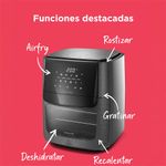Freidora de Aire 5 en 1 con Pantalla Táctil de 12 L Color Negro