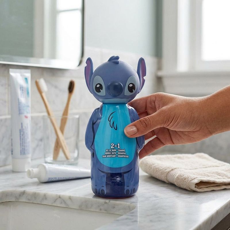 Shampoo 3 en 1 Biotoons Stitch de 300 mL para Cabello Infantil Azul