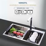 Escurridor Expandible para Fregadero de Acero Inoxidable Negro