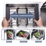 Escurridor Expandible para Fregadero de Acero Inoxidable Negro