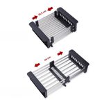 Escurridor Expandible para Fregadero de Acero Inoxidable Negro