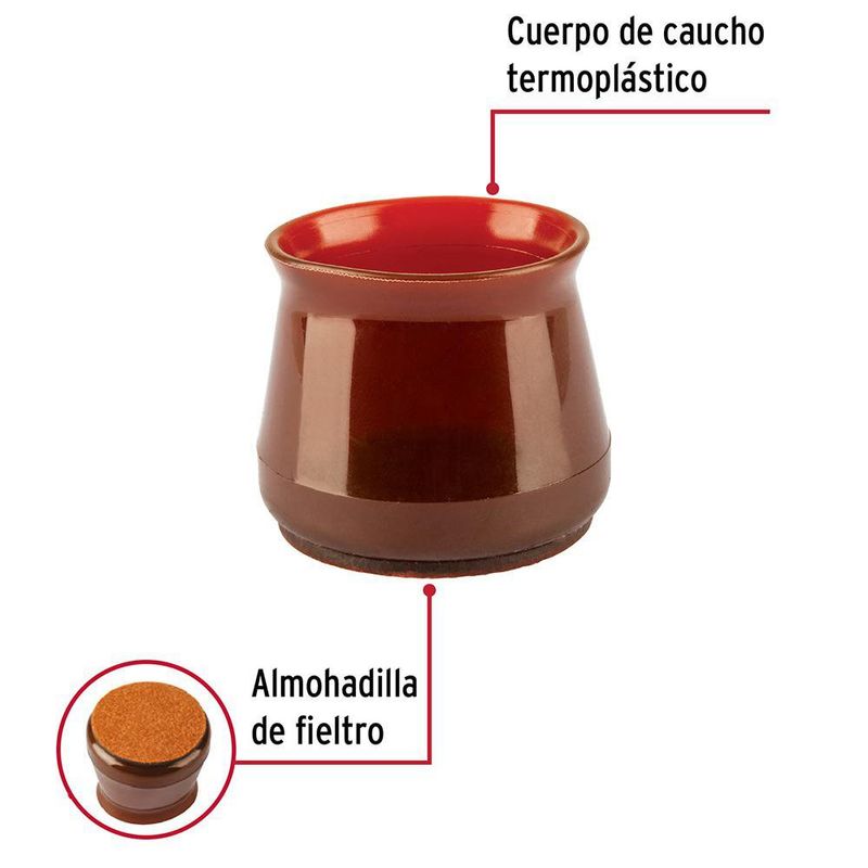 Protectores para Patas de Silla Color Café en Set de 24