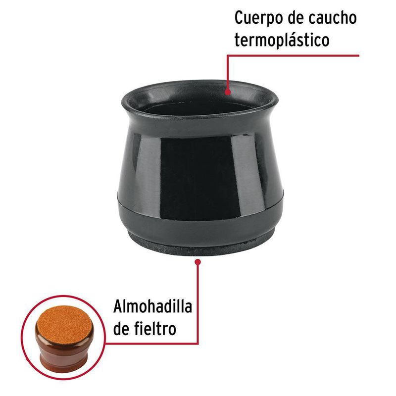 Protectores para Patas de Silla Color Negro en Set de 24