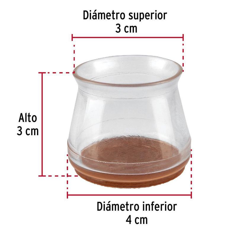 Protectores para Patas de Silla Color Transparente en Set de 24