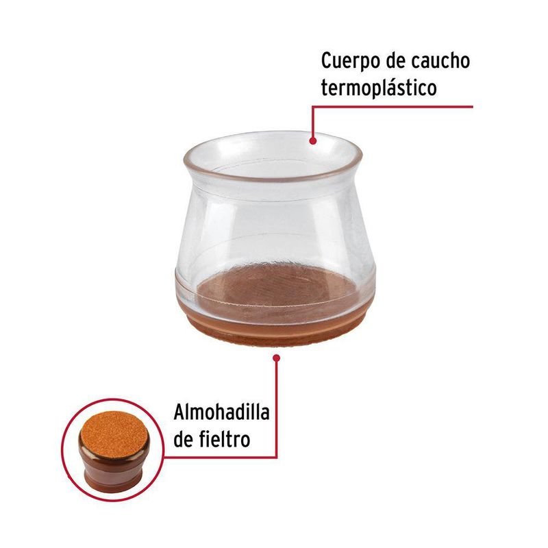 Protectores para Patas de Silla Color Transparente en Set de 24