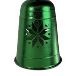 Campana Colgante Navideña de Metal 22 cm Diseño Copo Verde