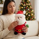 Peluche de Santa Navideño 30 cm para Niños con Traje Color Rojo