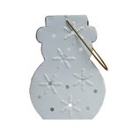 Farol Decorativo Navideño de Metal 26 cm Diseño Muñeco de Nieve Frosty Blanco