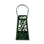 Linterna Decorativa Navideña de Metal 25 cm Diseño Copos Verde