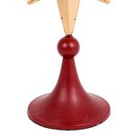 Candelero Navideño de Metal 54.5 cm Diseño con Estrella Rojo y Dorado