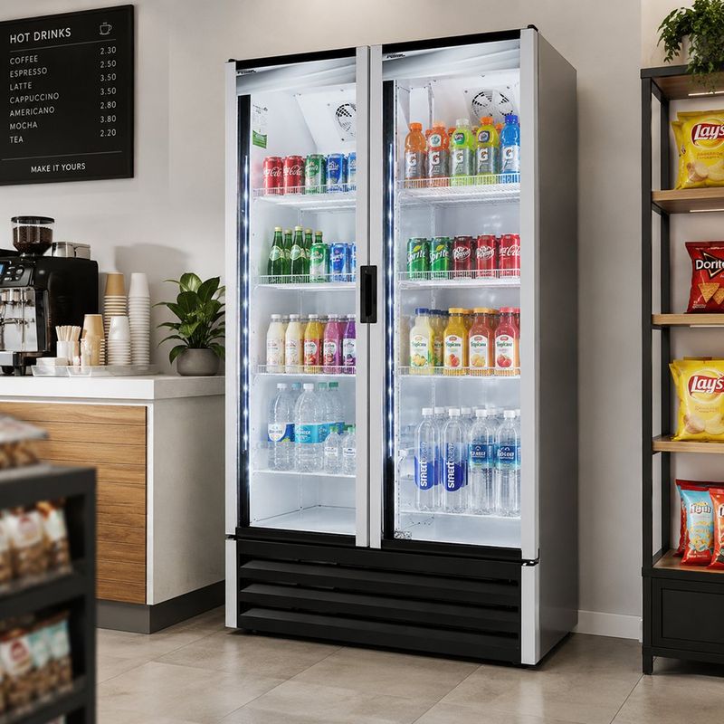 Visicooler VE-28 con Doble Puerta de Vidrio de 792 Litros Color Gris