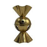 Cascabel Colgante Navideño de Metal 16.5 cm Diseño Dulce Dorado
