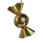 Cascabel Colgante Navideño de Metal 16.5 cm Diseño Dulce Dorado