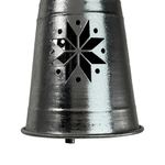 Campana Colgante Navideña de Metal 22 cm Diseño Copo Plateada