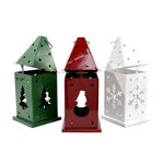 Farol Decorativo Navideño de Metal con Figuras 29.5 cm - Presentación Surtida