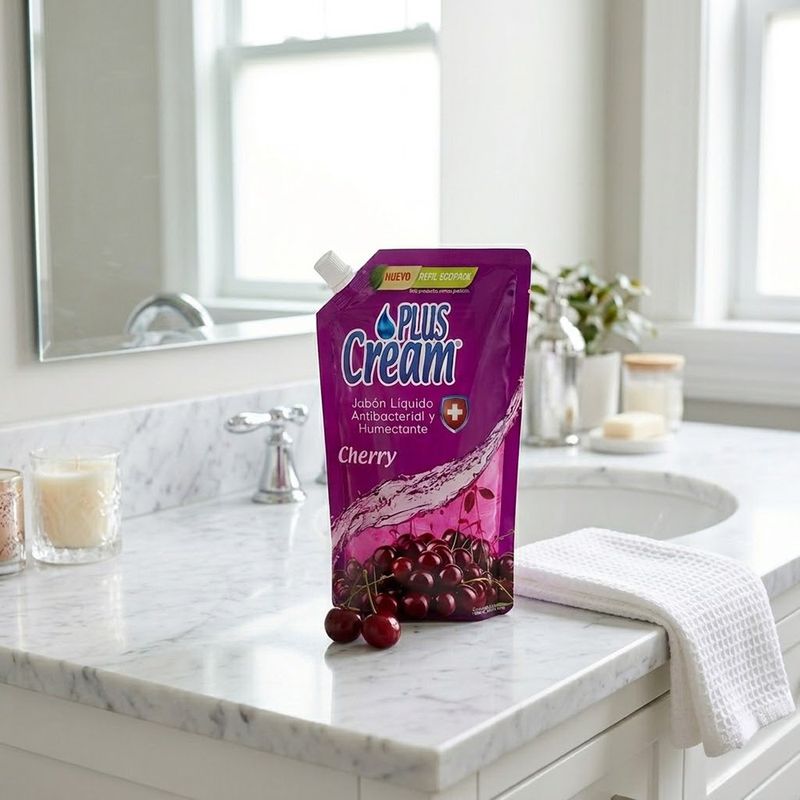 Jabón para Manos Líquido Antibacterial y Humectante Refill Ecopack Cereza 1000 mL