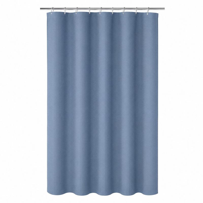 Set de Cortina para Baño con Liner y 12 Ganchos 178 x 183 cm Diseño Rombos Azules
