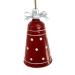 Set de 2 Campanas Colgantes Navideños de Metal 28.5 cm Diseño Puntos
