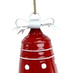 Set de 2 Campanas Colgantes Navideños de Metal 28.5 cm Diseño Puntos