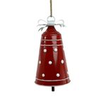 Set de 2 Campanas Colgantes Navideños de Metal 28.5 cm Diseño Puntos