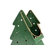 Linterna Decorativa Navideña de Metal 26 cm Diseño Pino Verde con Asa