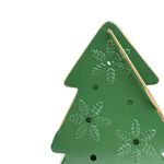 Linterna Decorativa Navideña de Metal 26 cm Diseño Pino Verde con Asa